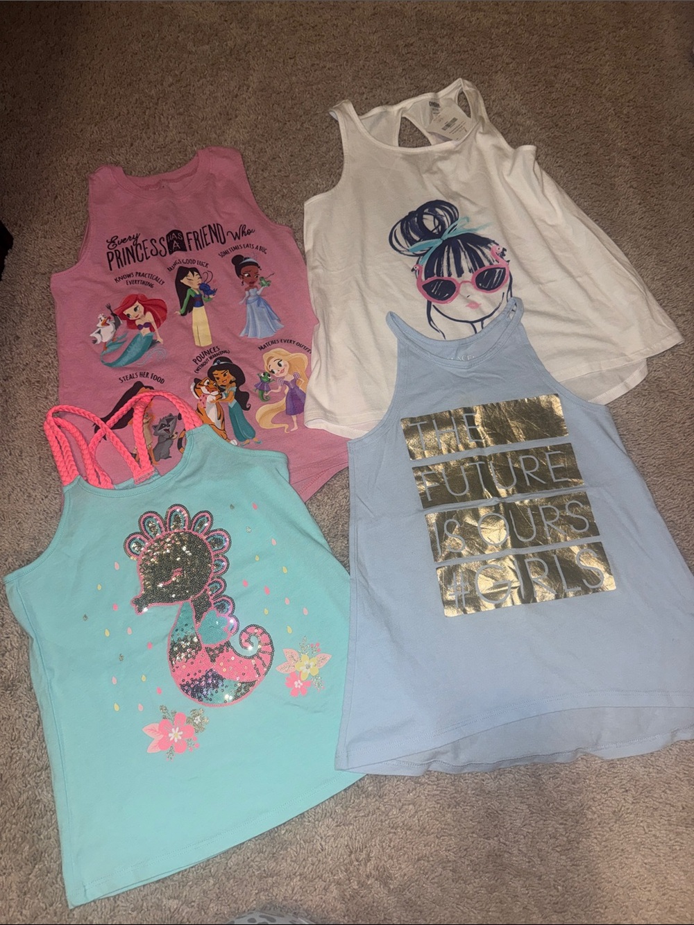 Lot of 4 Girls Tank Tops